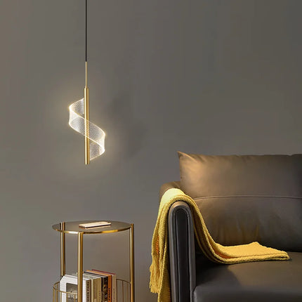 Lustre en verre ondulé à design géométrique pour intérieur — LZ7D4Q