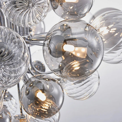 Lustre suspension nordique boule en verre argenté à bulles d’air — LZ4X9M
