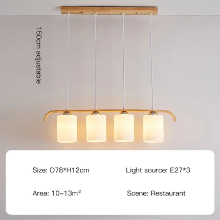 Lustre suspension nordique en bois et verre pour intérieur — LZ4X9TQ