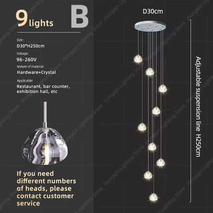 Lustre moderne en cristal pour éclairage raffiné — LZ4X9P2