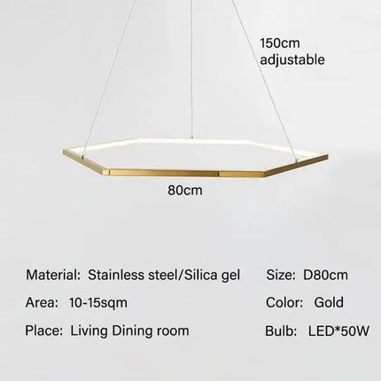 Suspension lustre hexagonal LED moderne et luxueux — LZ4X9P2