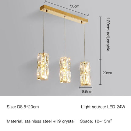 Suspension nordique en acier inoxydable avec cristal décoratif — LZ4X9P