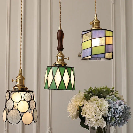Lustre suspension en verre fait main style Tiffany pour intérieur — LZ4X9P