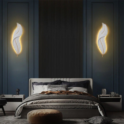 Applique murale LED design plume blanche Kauai — LZ7XQ2