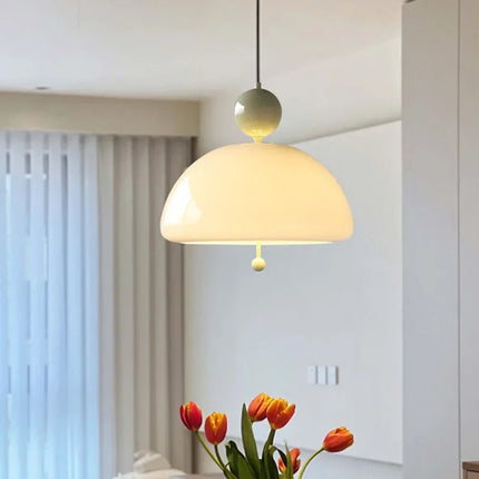 Lustre suspension rétro médiéval en verre crème pour intérieur élégant — LZ4XJ9