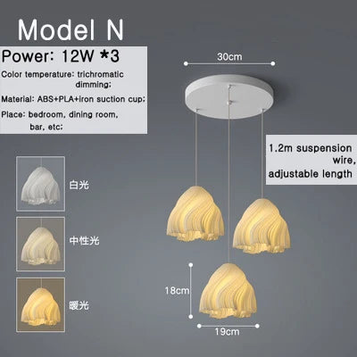 Lustre moderne à trois extrémités avec impression 3D créative — LZ4XJ9