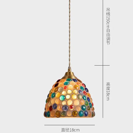 Suspension Tiffany en verre coquille LED style méditerranéen — LZ4X9P2N