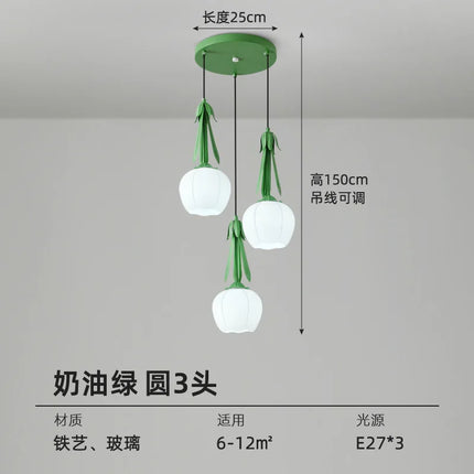 Lustre Art déco en verre avec suspension et abat-jour floral — LZ4X9P