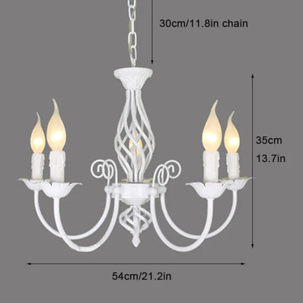 Lustre suspension LED à bougies style européen moderne — LZ4P9X