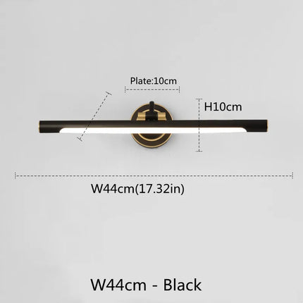 Applique murale LED noire style Américain pour salle de bain et miroir — LZ4X9P2