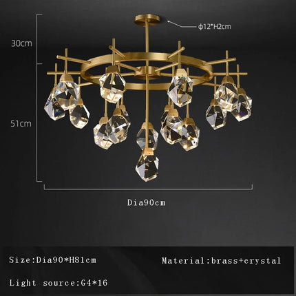 Lustre moderne en cristal avec abat-jour fantaisie — LZ4X9QJ