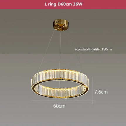 Lustre rond en cristal LED à intensité variable — LZ4X9P2Q