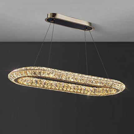 Lustre en cristal doré au design postmoderne pour intérieur raffiné — LZ4X9J