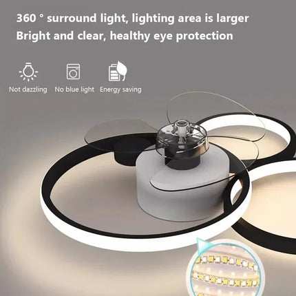 Plafonnier LED avec ventilateur et télécommande au design moderne — LZ4X9P