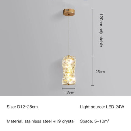 Suspension nordique en acier inoxydable avec cristal décoratif — LZ4X9P