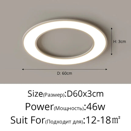 Plafonnier LED ultra-mince pour éclairage intérieur décoratif — LZ4R7T9