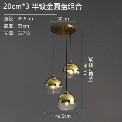 Lustre suspension nordique en verre fumé simple et luxueux — LZ4X9T2