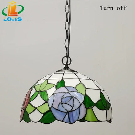 Lustre suspension style pastoral en verre teinté pour véranda et restaurant — LZ4P9XQ