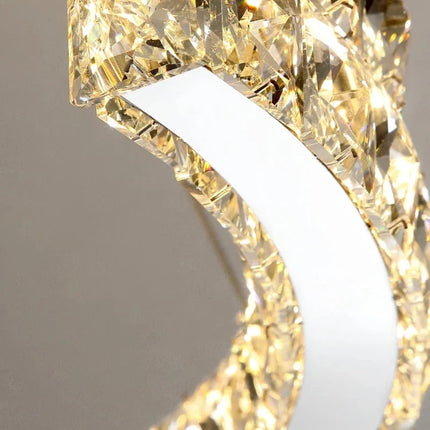 Lustre nordique en cristal et acier inoxydable avec LED miroir — LZ4X9M