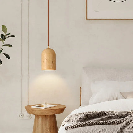 Lustre suspension LED rétro avec pierre naturelle vintage — LZ4X9JQ