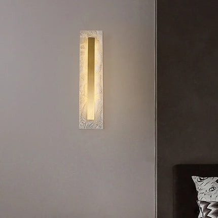 Applique murale en cuivre avec marbre ovale et carré minimaliste — LZ4X9T2