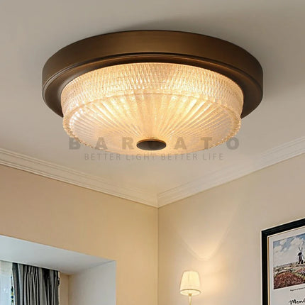 Plafonnier LED américain avec abat-jour en verre dépoli blanc pour couloir — LZ4X9M
