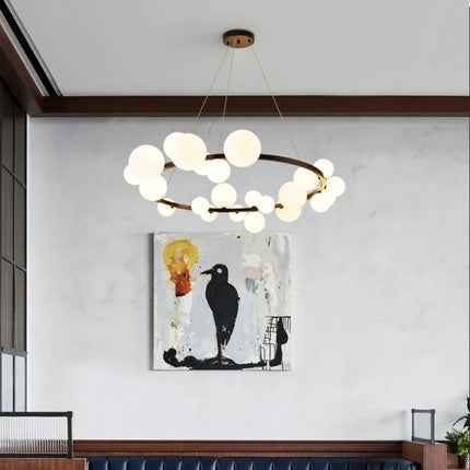 Lustre en verre avec suspension à cordon réglable et ampoule incluse — LZ4X9T