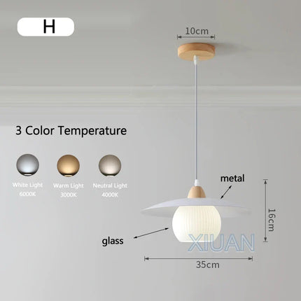 Suspension LED nordique en bois massif pour restaurant — LZ4X9T