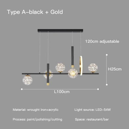 Lustre LED Gypsophile en verre avec gradation à distance — LZ4X9P