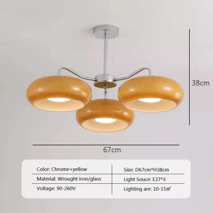 Lustre suspension en verre orange et laiton antique style médiéval — LZ4X9P2Q