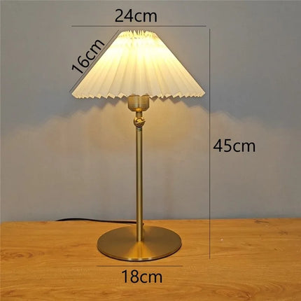 Lampadaire rétro avec abat-jour plissé pour éclairage décoratif — LZ4T9X
