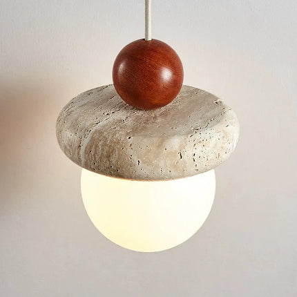 Suspension Led Style crème chambre chevet médiévale Memphis chambre d'enfant fil suspendu petite pierre claire bois