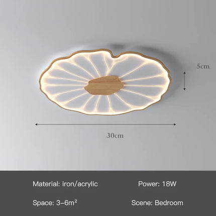Plafonnier LED moderne en métal design feuille de lotus pour salon et chambre — LZ4X9P2