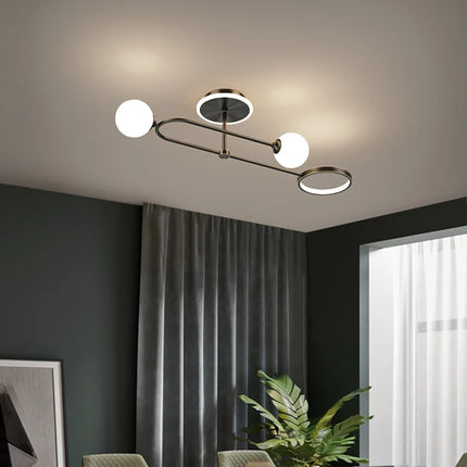 Lustre en verre blanc au design moderne pour intérieur contemporain — LZ4B7X9