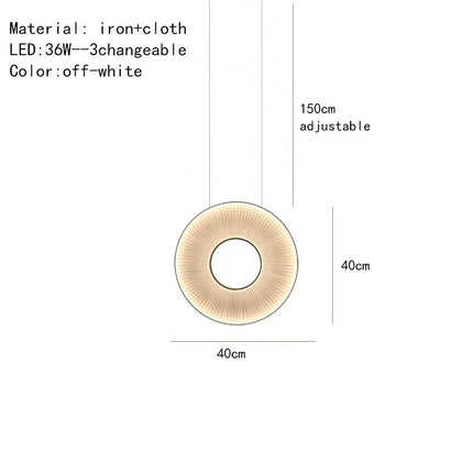 Lustre LED moderne en tissu Iris pour décoration d’hôtel — LZ4X9P