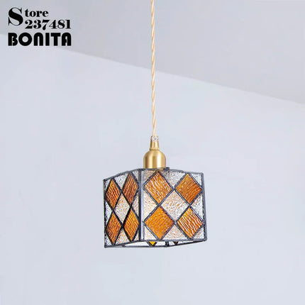 Suspension en verre peint à la main style méditerranéen asiatique — LZ4P9XQ