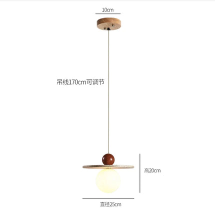 Suspension en pierre naturelle avec globe en verre pour cuisine et chambre — LZ4X9M