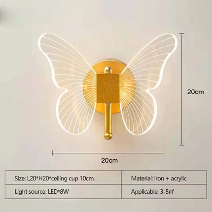 Lustre suspension LED design papillon transparent nordique — LZ4X9M