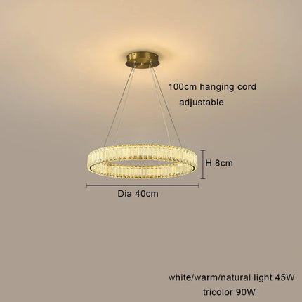 lustre led en cristal fantaisie lumière suspendue moderne