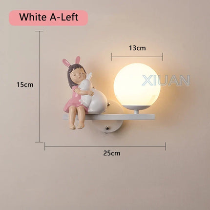 Applique murale enfant avec motifs princesse, cheval et lapin — LZ7XQ2