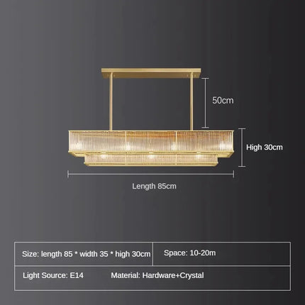 Lustre circulaire rétro en cristal pour décoration intérieure — LZ4X9M