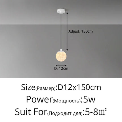 Lustre suspension nordique 3D imprimé lune pour enfants personnalisé — LZQ7D2