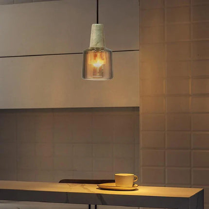 Lustre en marbre naturel style nordique pour bar et salon — LZ4X9T2