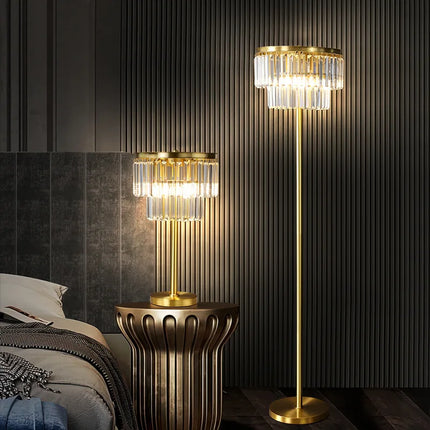 Lampadaire en verre et cuivre pour hôtel et bureau — LZ4P9XQ