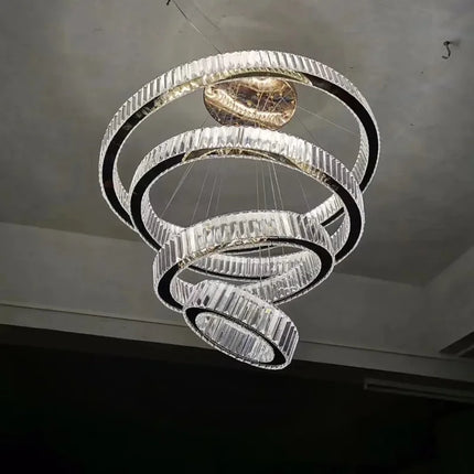 Lustre moderne en cristal avec anneau décoratif pour intérieur — LZ4N7Q2
