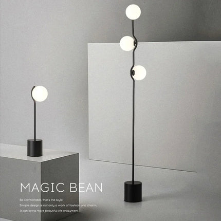 Lampadaire nordique en fer et verre pour intérieur moderne — LZ4X9P2