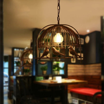 Lustre cage à oiseaux en fer forgé pour café et bar — LZ4QJ7M9