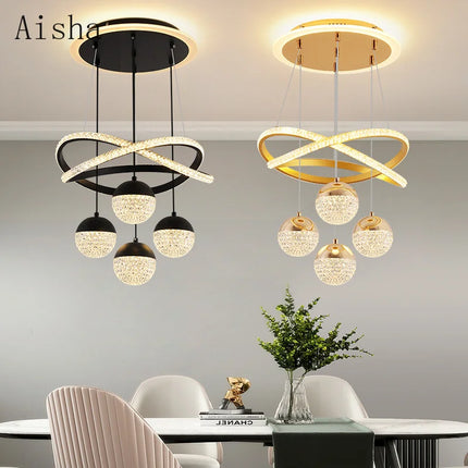 Lustre LED moderne pour décoration intérieure élégante et luxueuse — LZ4T9QW