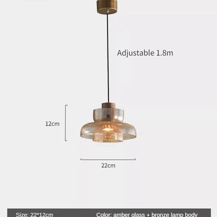 Suspension rétro en verre craquelé style américain pour bar et café — LZ4X9M