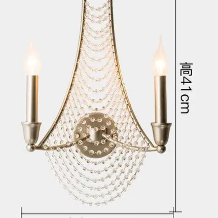 applique murale à bougie led éclairage cristal rétro décoratif